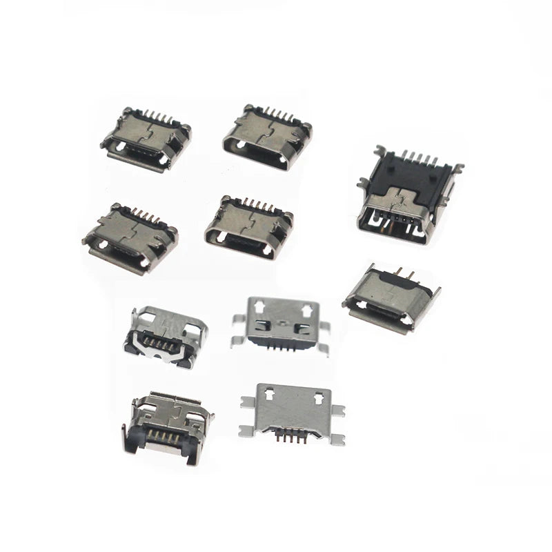 100pcs/ kit 10 Models Micro USB MINI usb female Android mobile phone charging accessories Connector Socket Jack MP3/4/5