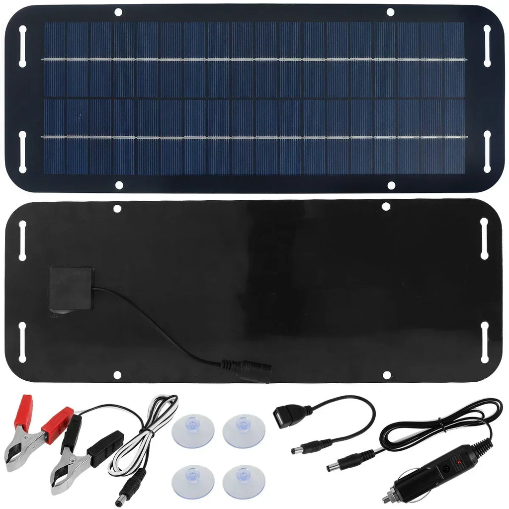 12V Solar Panel Kit IP65 Waterproof Solar Trickle Charger Portable Solar Powered Charger Kit High Efficiency Car Battery Charger
