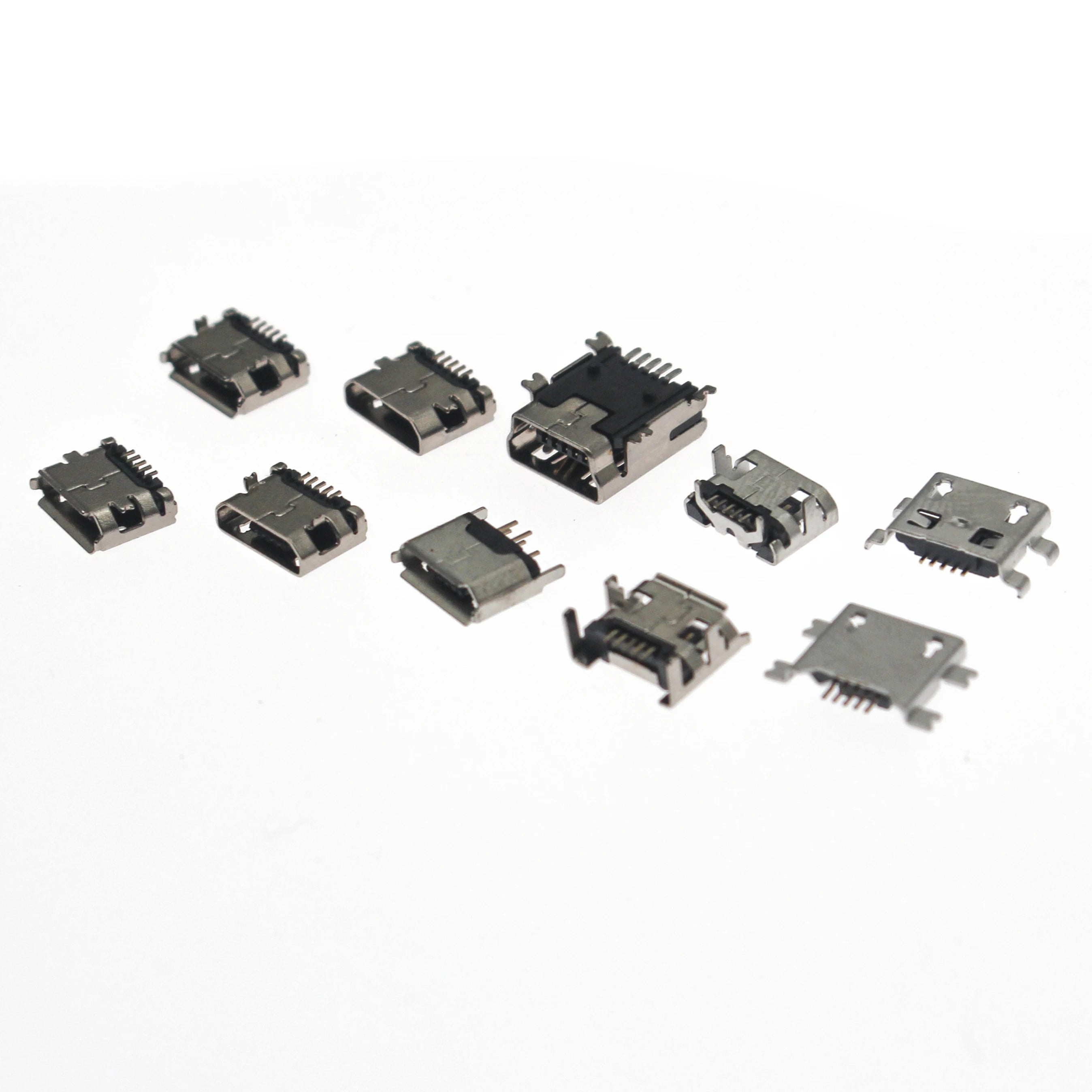 100pcs/ kit 10 Models Micro USB MINI usb female Android mobile phone charging accessories Connector Socket Jack MP3/4/5