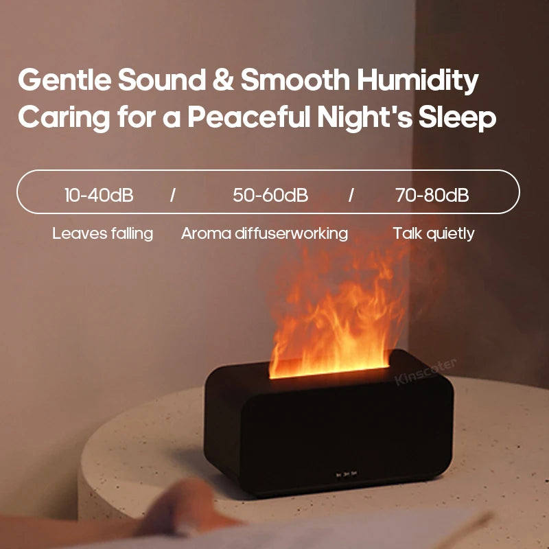 Aroma Diffuser Simulation Colorful Flame Air Humidifier Can add Essential Oil Timing Setting Ultrasonic Cool Mist Maker Fogger